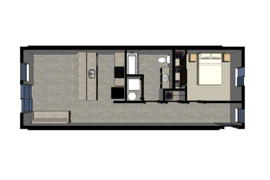 Pilchuck Creek One Bedroom (662sf - 714sf)